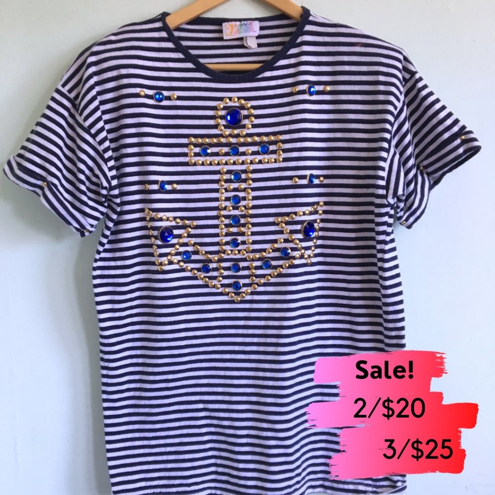 📌SALE 📌 Vintage Striped Anchor Tee